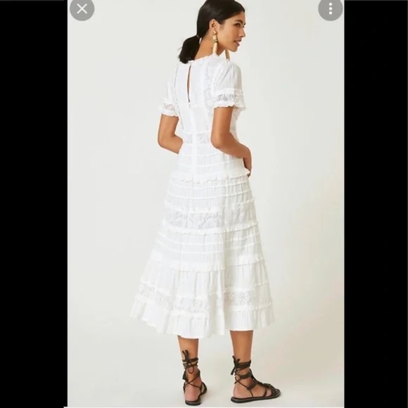 ANTHROPOLOGIE FEMME RUFFLED MIDI DRESS - Picture 3 of 15